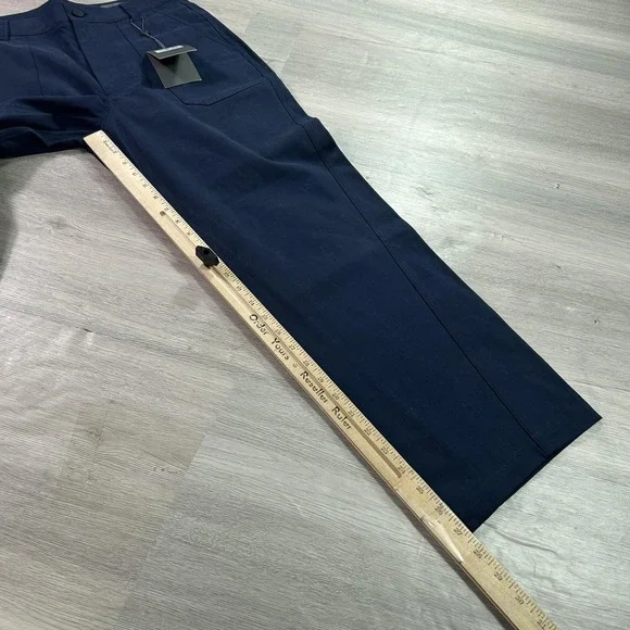 NEW G/FORE Pants Womens 8 Navy Straight Tapered High Rise Golf Chino Trousers